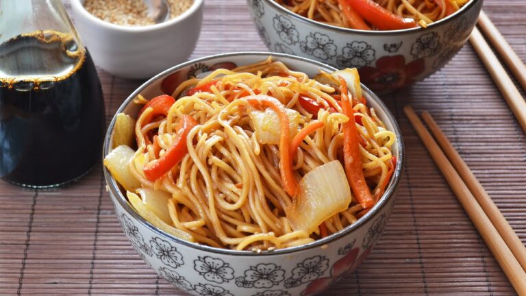 Receta fideos chinos con verduras