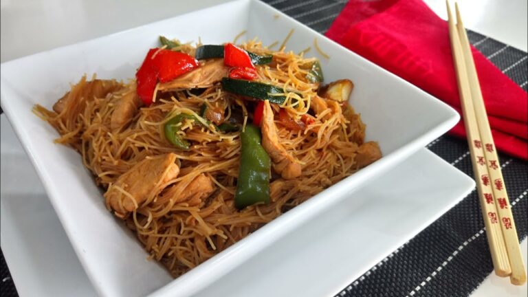Recetas noodles de arroz con pollo